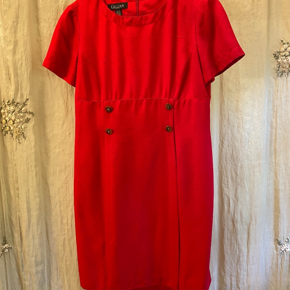 Red silk dress